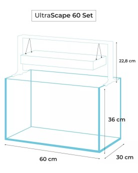 Aquael UltraScape 60 Snow Set (Aqua+Led)