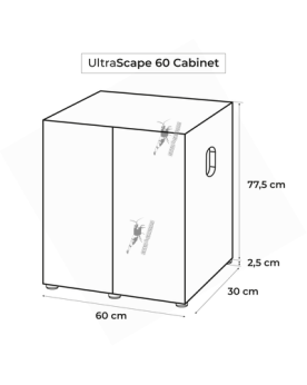 Aquael Ultrascape 60 Snow - Kit Aquarium + Meuble (Sans Rampe)